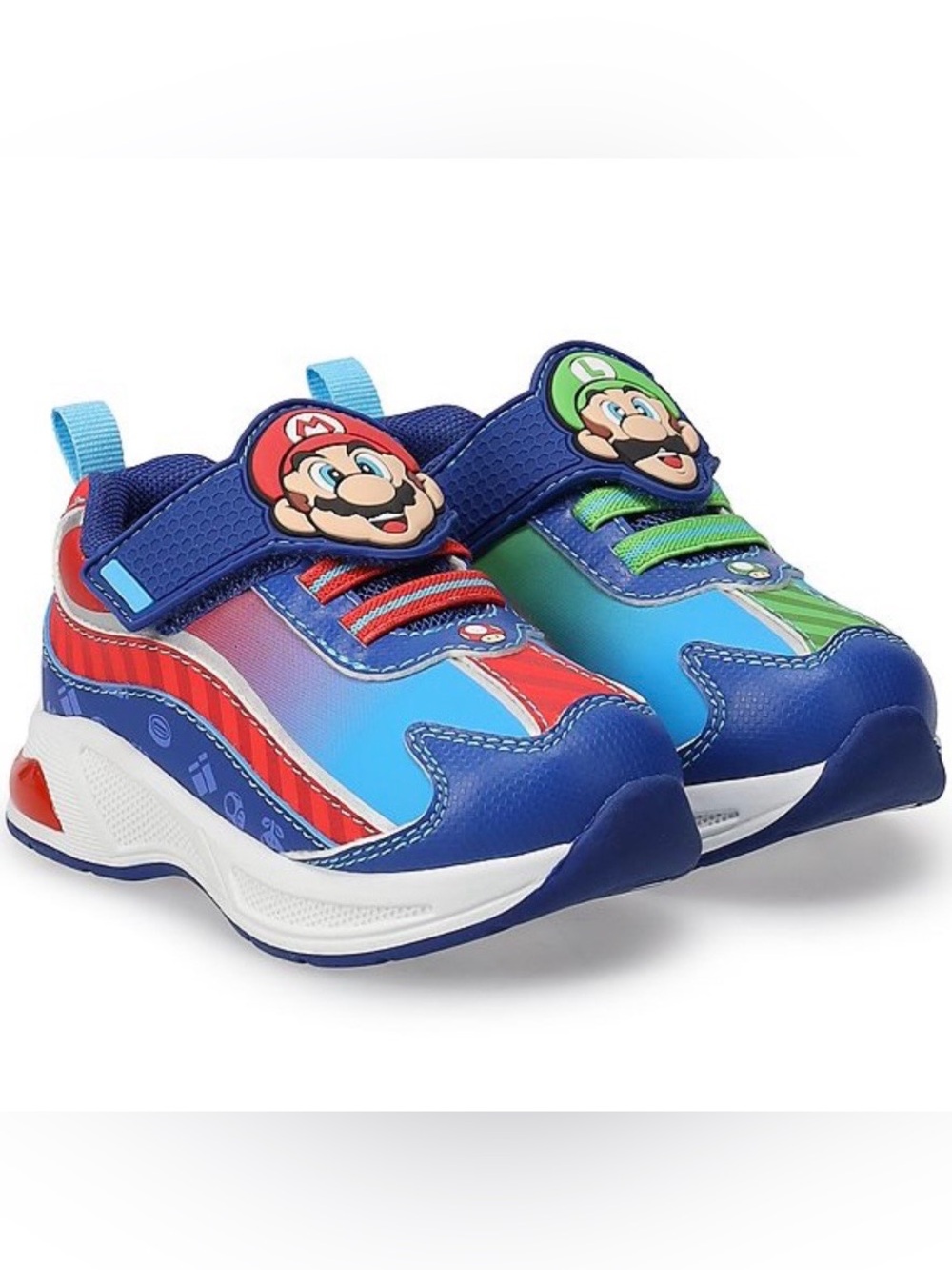 Super Mario & Luigi Velcro Sneakers NIB size 6 toddler